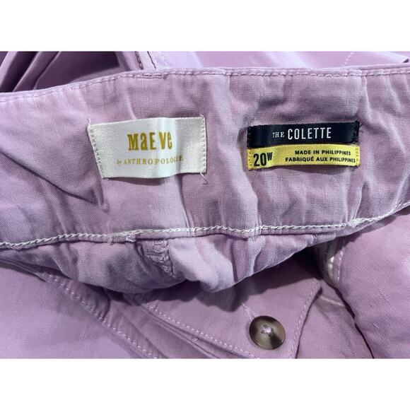 MWT Anthropologie Maeve The Colette Crop Wide Leg Pants Size 20W Lilac Purple - Picture 9 of 11